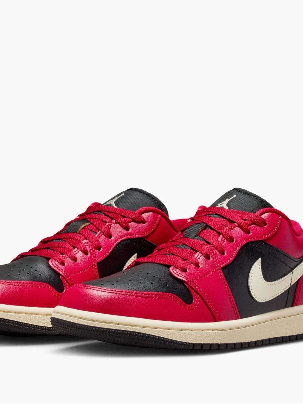 Nike Air Jordan 1 Low — Black, Red & Cream Accent
